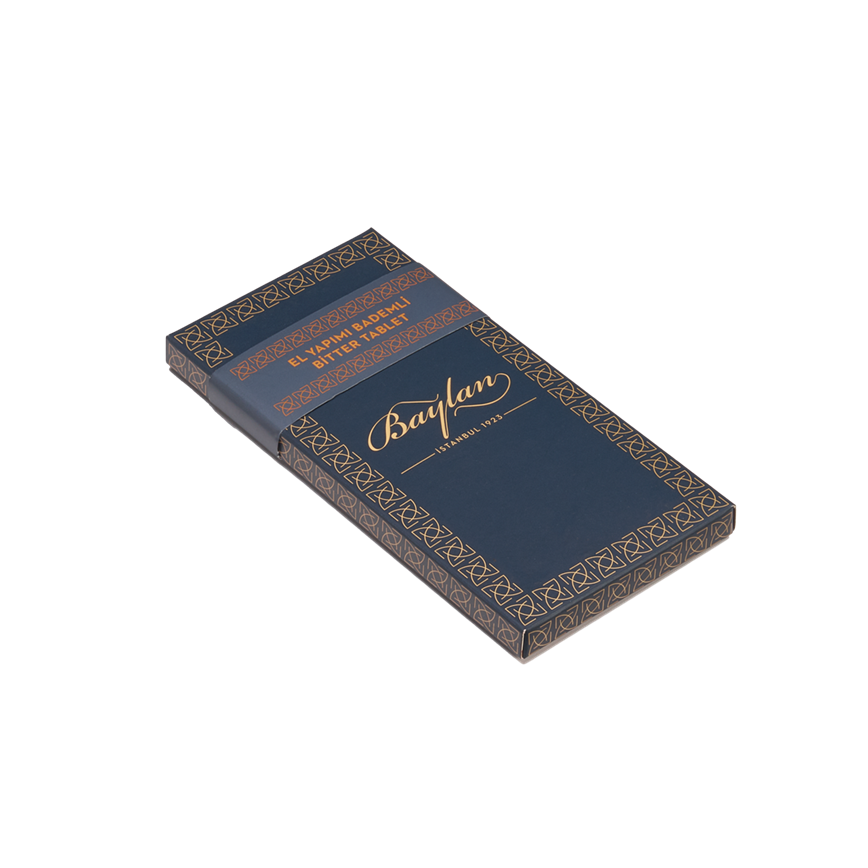 El Yapımı Bademli Bitter Tablet Çikolata