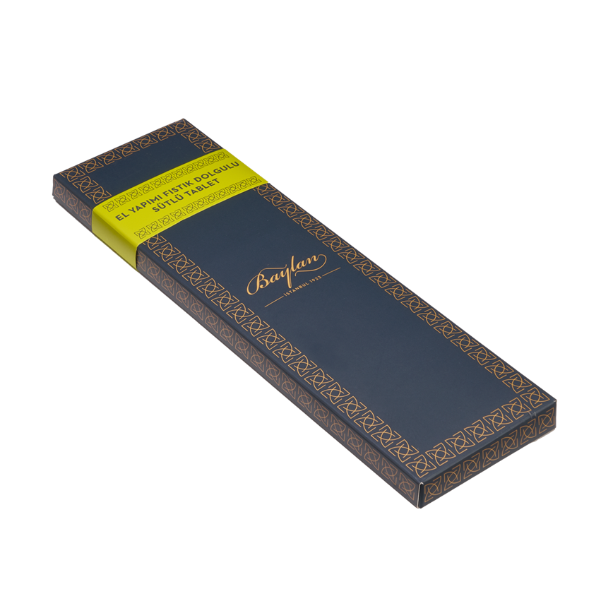 El Yapımı Fıstık Dolgulu Sütlü Tablet Çikolata