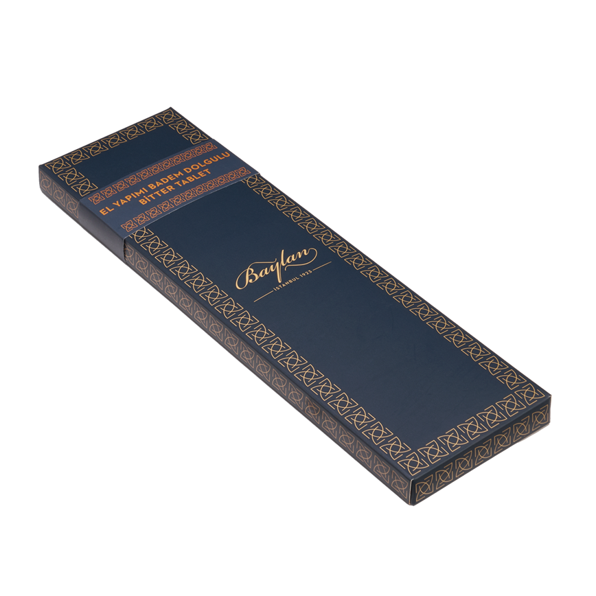 El Yapımı Badem Dolgulu Bitter Tablet  Çikolata