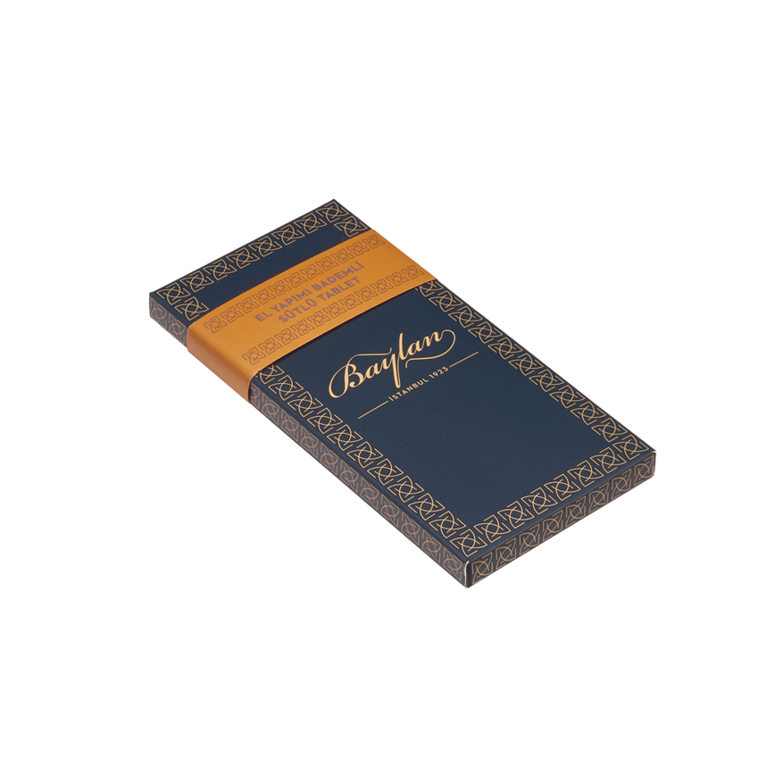 El Yapımı Bademli Sütlü Tablet Çikolata